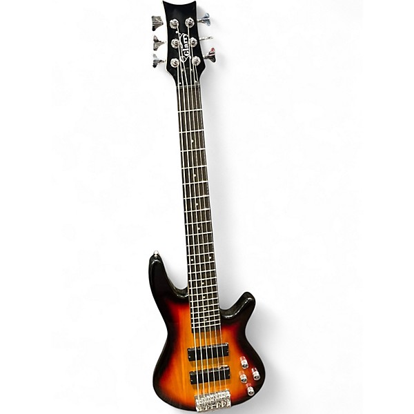 Used Glarry GIB 2 Color Sunburst Electric Bass Guitar