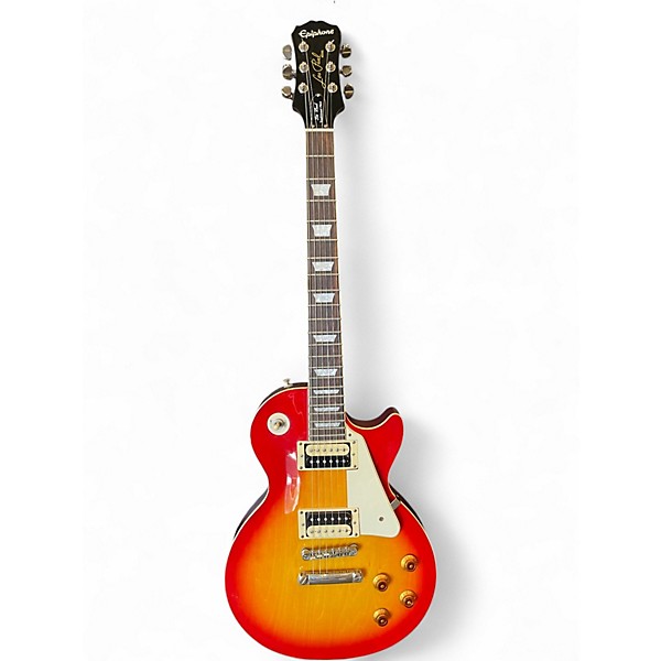 Used 2015 Epiphone Les Paul Traditional Pro Cherry Sunburst Solid Body Electric Guitar