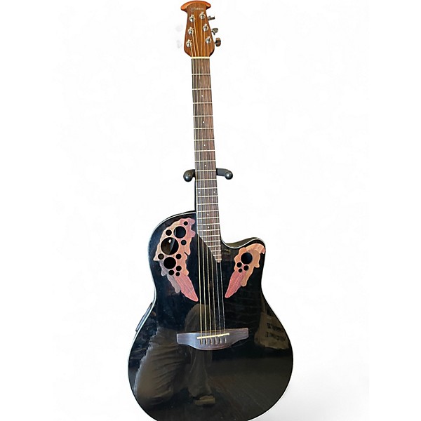 Used Ovation C44-5 Celebrity Deluxe Black Acoustic Electric Guitar