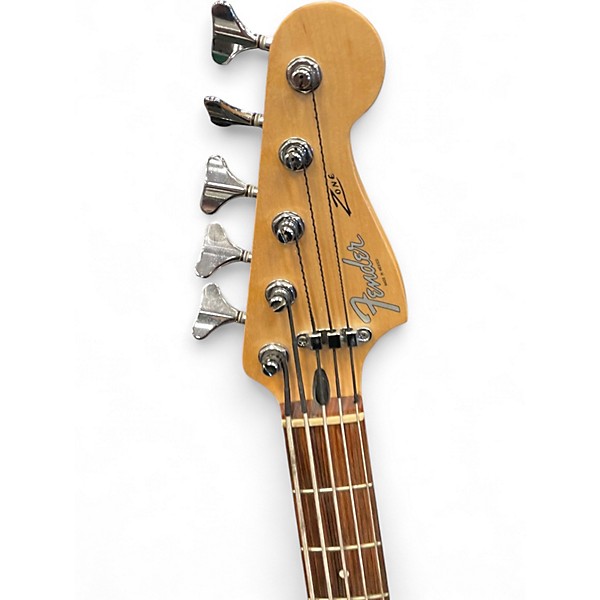 Used Fender Deluxe Zone Bass V Silver Electric Bass Guitar
