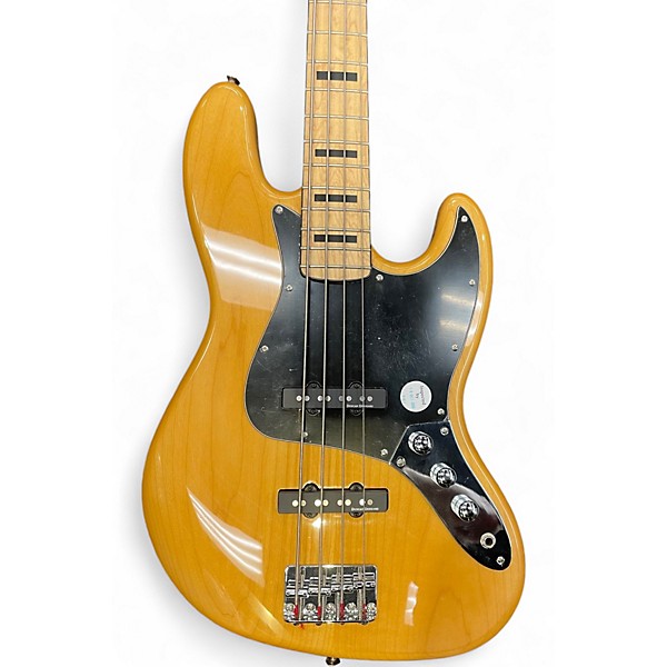 Used Squier Jazz Bass Natural Electric Bass Guitar