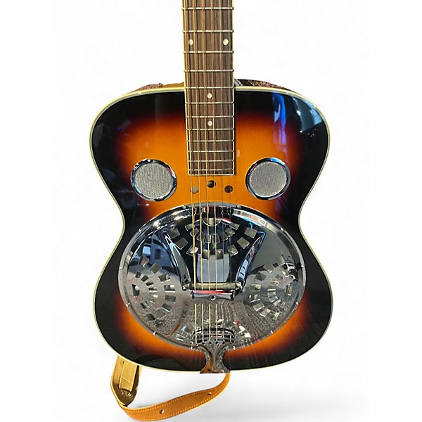 Used Flinthill Round Neck Resonator Sunburst Resonator Guitar