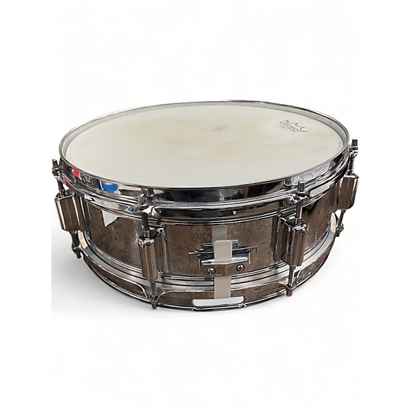 Used Rogers 14X5 POWERTONE CHROME OVER BRASS SNARE CHROME Drum