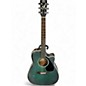 Used Yamaha FGX412CMAB Trans Green Acoustic Electric Guitar thumbnail