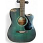 Used Yamaha FGX412CMAB Trans Green Acoustic Electric Guitar