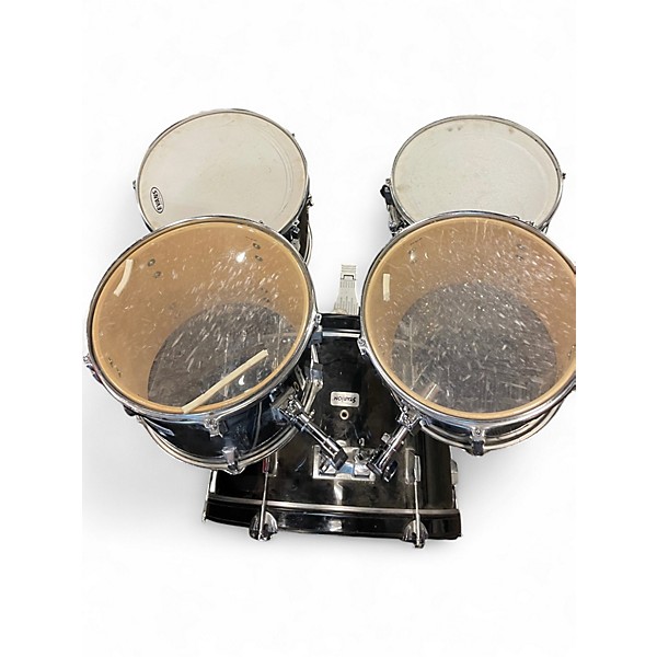Used Starion 5 Piece 5 PIECE DRUM SET Black Drum Kit