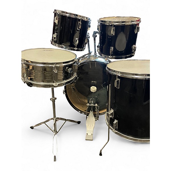 Used Starion 5 Piece 5 PIECE DRUM SET Black Drum Kit