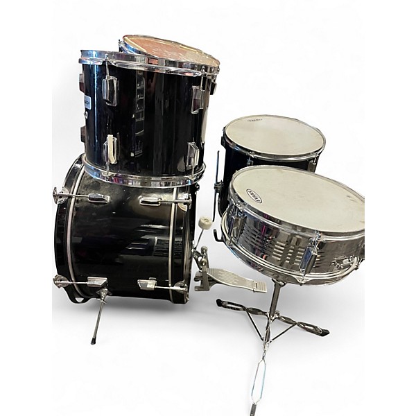 Used Starion 5 Piece 5 PIECE DRUM SET Black Drum Kit