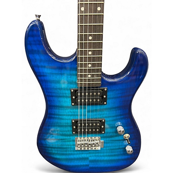 Used Pyle STRAT Blue Sunburst Solid Body Electric Guitar