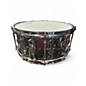 Used Dixon 14X6.5 ARTISAN HMMERED BRASS Black and Silver Drum
