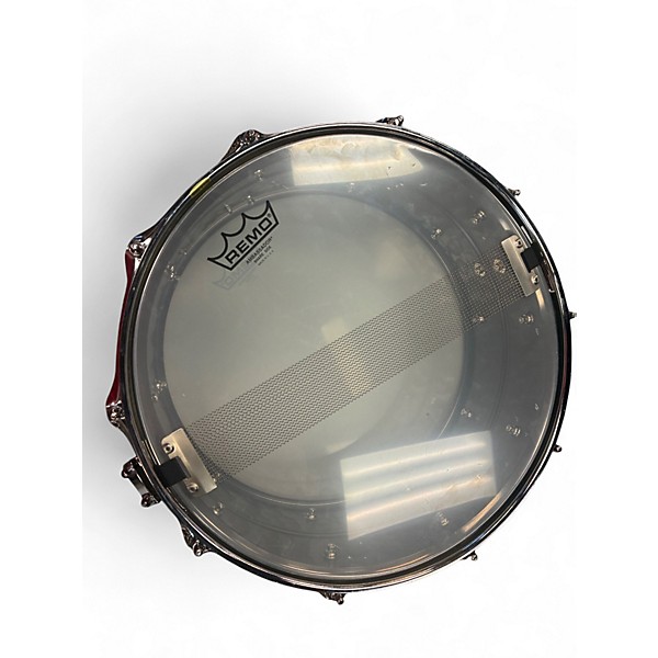 Used Dixon 14X6.5 ARTISAN HMMERED BRASS Black and Silver Drum