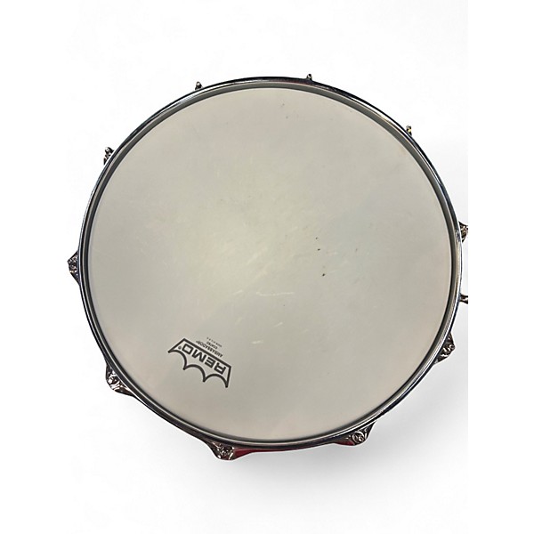 Used Dixon 14X6.5 ARTISAN HMMERED BRASS Black and Silver Drum