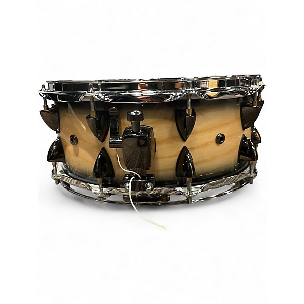 Used Orange County Drum & Percussion 14in maple snare natural black burst Drum
