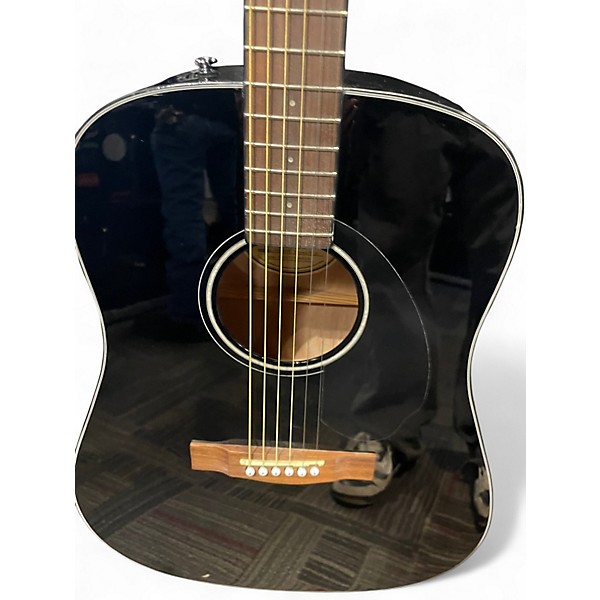 Used Fender CD60 Dreadnought Black Acoustic Guitar