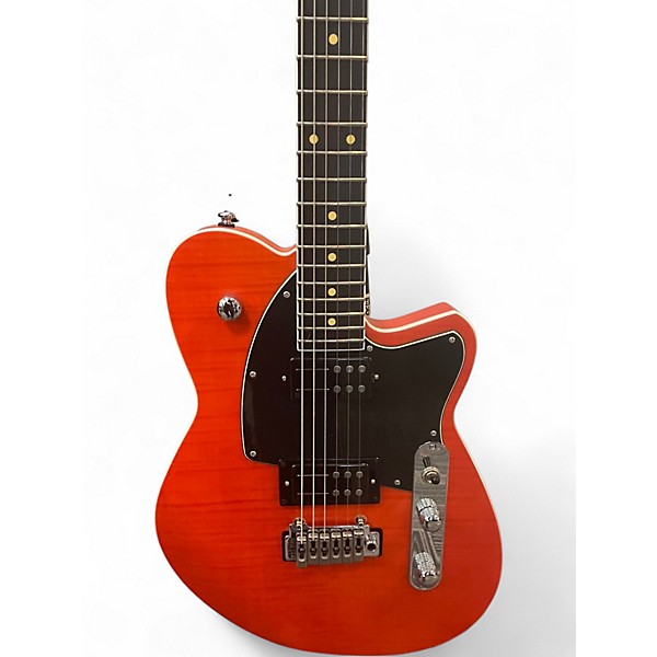 Used Reverend Reeves Gabrels Signature Satin Orange Flame Solid Body Electric Guitar