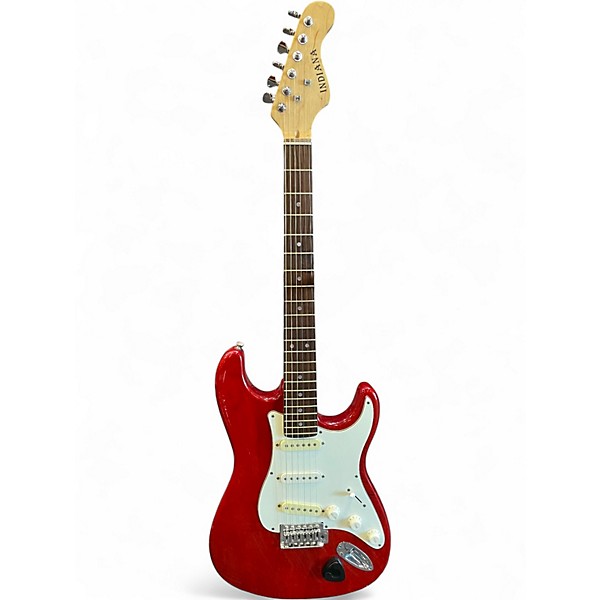 Used Indiana IE-1 Trans Red Solid Body Electric Guitar