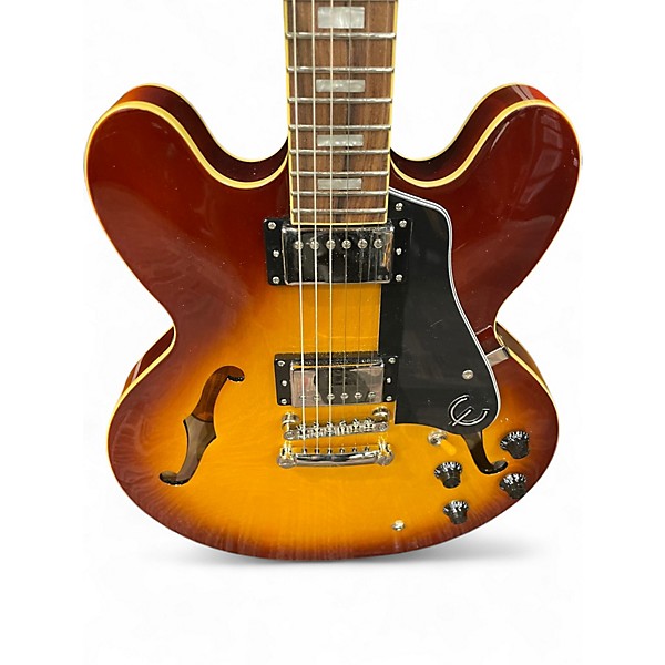 Used Epiphone ES335 Pro 2 Tone Sunburst Hollow Body Electric Guitar