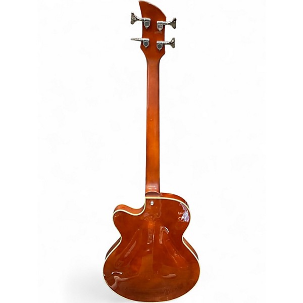 Used Waterstone HH Semi Hollowbody amber Electric Bass Guitar