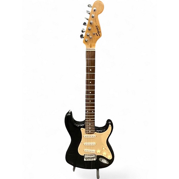 Used 2010s Squier Standard Stratocaster Black Solid Body Electric Guitar