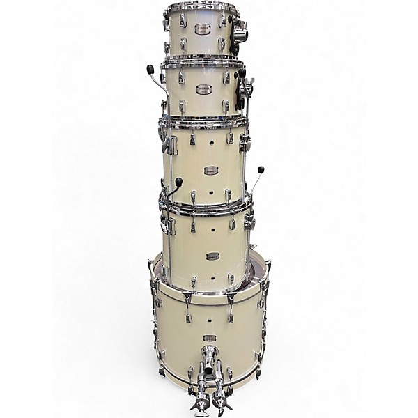 Used Yamaha 5 Piece absolute custom hybrid maple Polar White Drum Kit