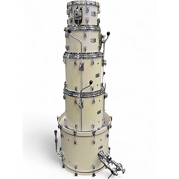 Used Yamaha 5 Piece absolute custom hybrid maple Polar White Drum Kit