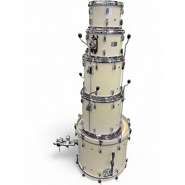Used Yamaha 5 Piece absolute custom hybrid maple Polar White Drum Kit
