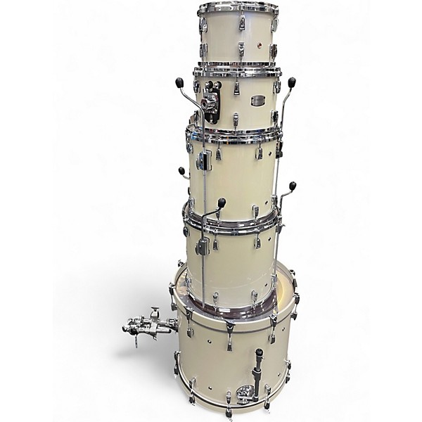Used Yamaha 5 Piece absolute custom hybrid maple Polar White Drum Kit
