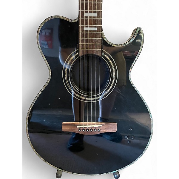 Used Greg Bennett Design by Samick Blackbird Black Acoustic Electric Guitar