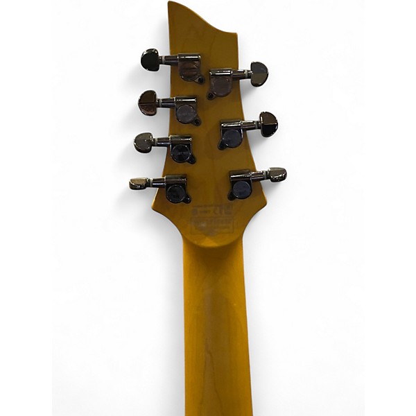 Used Schecter Guitar Research Demon 7 String Black and Yellow Solid Body Electric Guitar