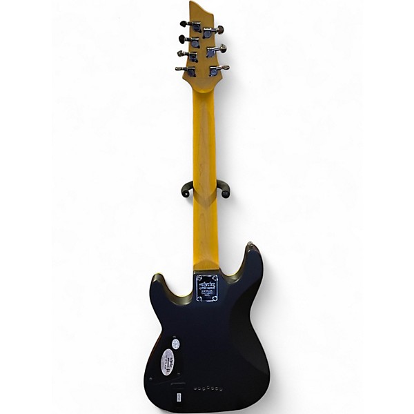 Used Schecter Guitar Research Demon 7 String Black and Yellow Solid Body Electric Guitar