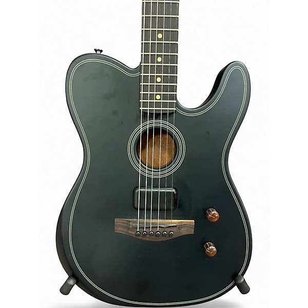 Used Fender Acoustasonic Standard Telecaster Black Acoustic Electric Guitar