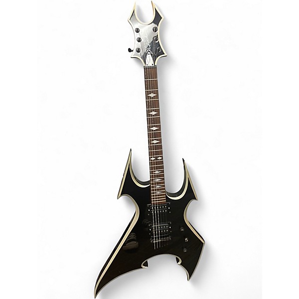 Used B.C. Rich Beast Black and Silver Solid Body Electric Guitar