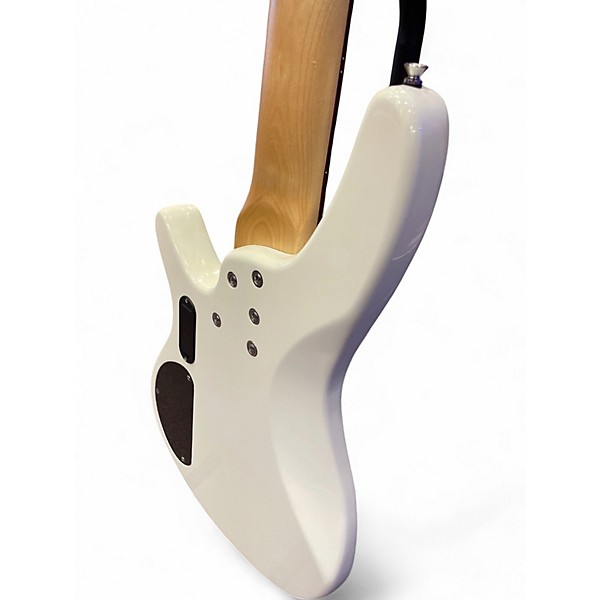 Used Glarry GIB Bass 6 String White Electric Bass Guitar