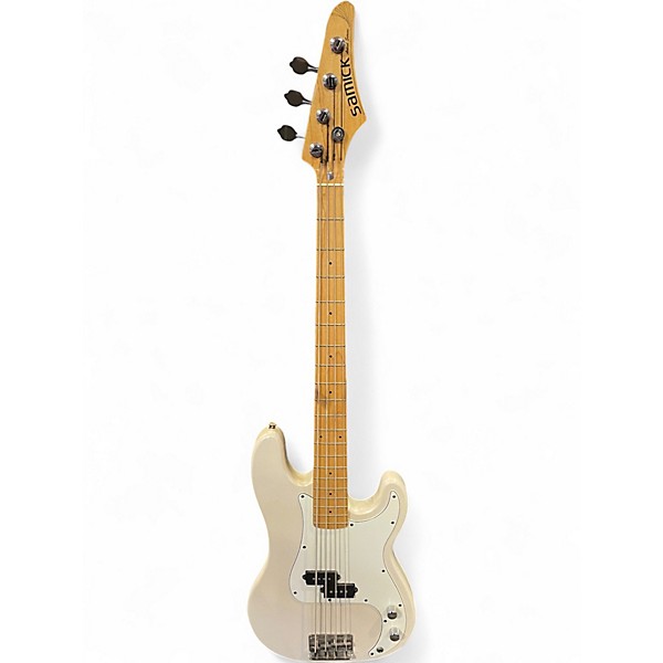 Used Samick LB11 Classic White Electric Bass Guitar