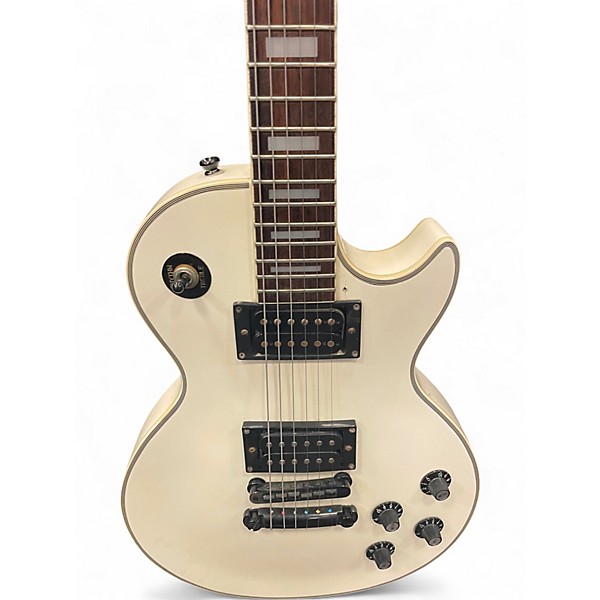 Vintage 1997 Epiphone LP Custom White Solid Body Electric Guitar