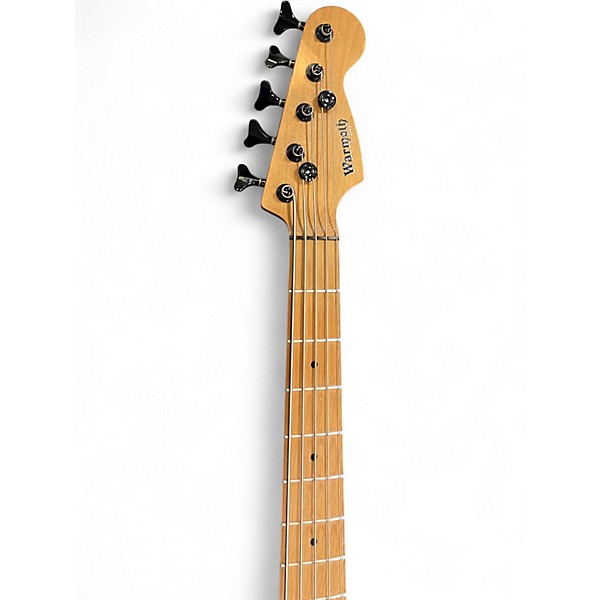 Used Warmoth J style Flame Maple Orange Burst Electric Bass Guitar