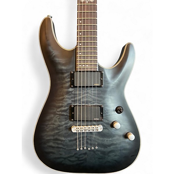 Used Schecter Guitar Research C1 Platinum Trans Black Solid Body Electric Guitar
