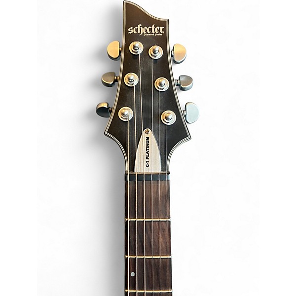 Used Schecter Guitar Research C1 Platinum Trans Black Solid Body Electric Guitar