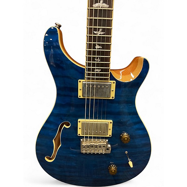 Used PRS SE Custom 22 Semi Hollow Body Blue Solid Body Electric Guitar