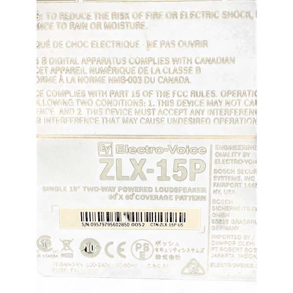 Used Electro-Voice ZLX-15P 15in 2-Way Powered Speaker