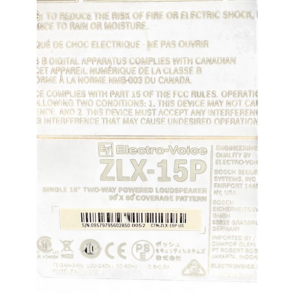 Used Electro-Voice ZLX-15P 15in 2-Way Powered Speaker