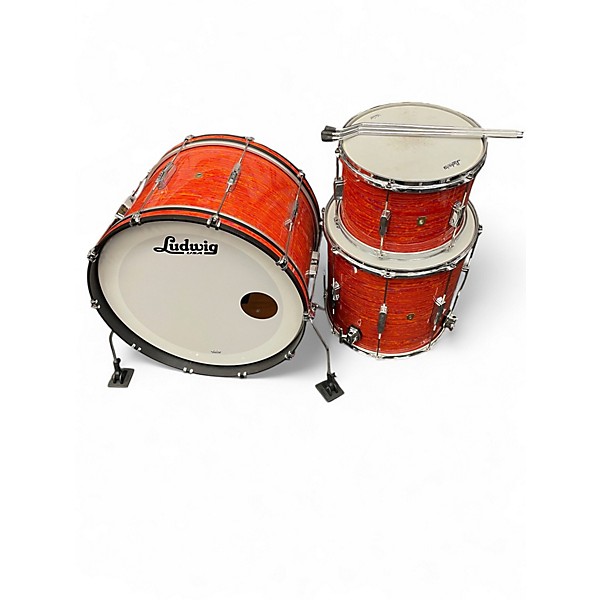 Used Ludwig 3 Piece Club Date USA Fab Limited Edition Mod Orange Drum Kit