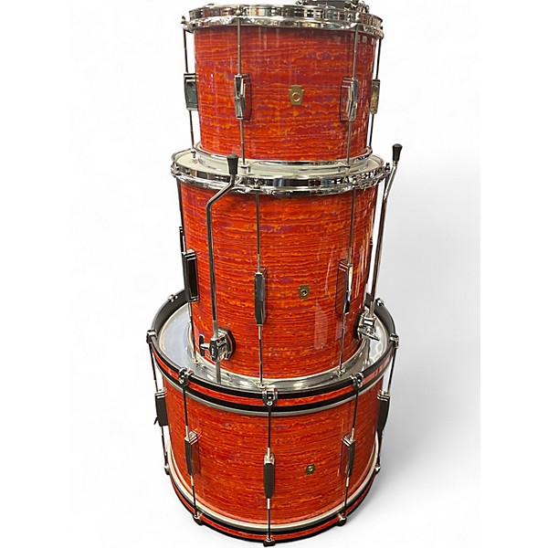 Used Ludwig 3 Piece Club Date USA Fab Limited Edition Mod Orange Drum Kit