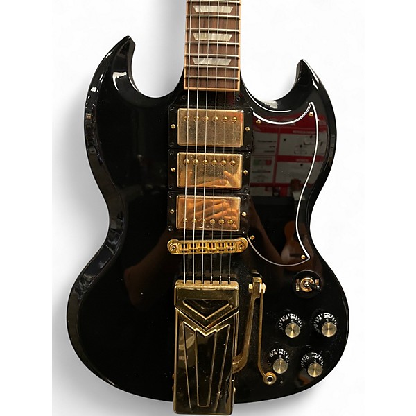 Used Gibson 3 PICK UP SG Black and Gold Solid Body Electric Guitar