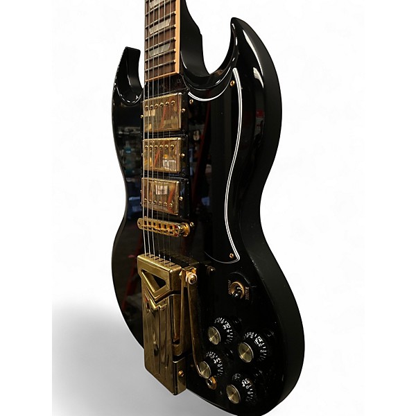Used Gibson 3 PICK UP SG Black and Gold Solid Body Electric Guitar