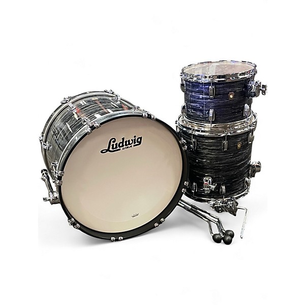 Used Ludwig 3 Piece USA Classic Maple Black Oyster Pearl Drum Kit