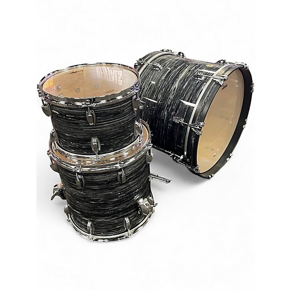 Used Ludwig 3 Piece USA Classic Maple Black Oyster Pearl Drum Kit