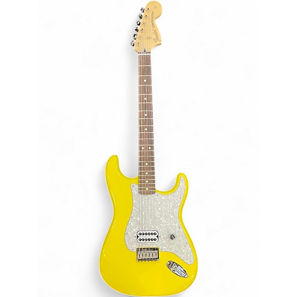 Used Fender Tom Delonge Signature Stratocaster Graffiti Yellow Solid Body Electric Guitar