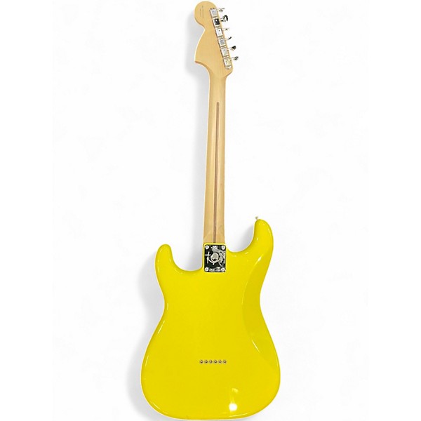 Used Fender Tom Delonge Signature Stratocaster Graffiti Yellow Solid Body Electric Guitar