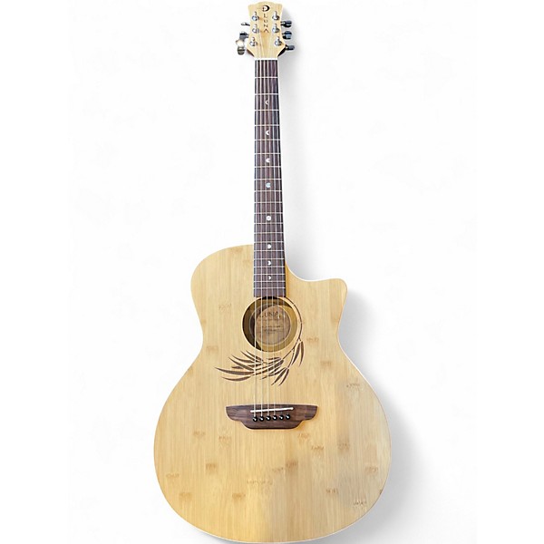 Used Luna WL BAMBOO GAE Natural Acoustic Electric Guitar